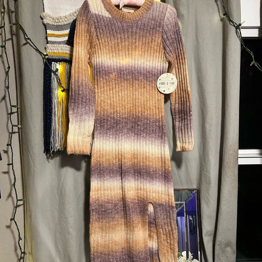 Long Sleeve Gradient Knit Dress